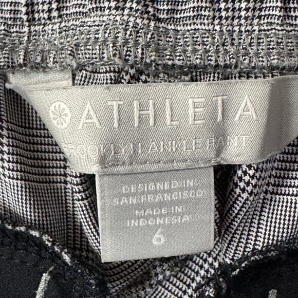 Athleta SZ 6 Brooklyn Ankle Pants Plaid Pull-On Lightweight Pockets Breathable - Picture 8 of 8